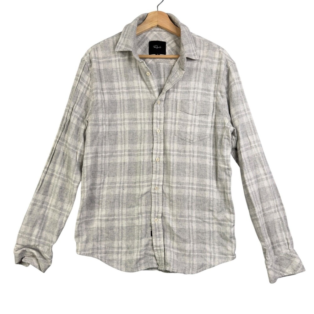 Rails Shirt‎ Blouse women Medium Lennox Aluminum Melange Flanel Top Gray Long sl